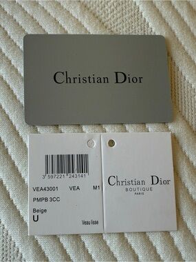Christian Dior Couture Authenticity Card Certification Empty Blank Fashion New